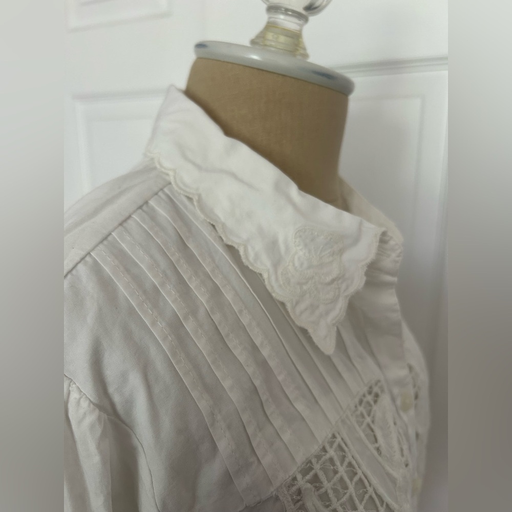 Anthropologie Lace Button-Down Blouse - Picture 6 of 11